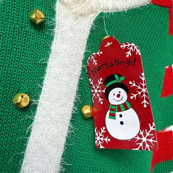 New Elf Ugly Christmas Sweater XS/S Poncho Cape Hood Elf Ears Party Holiday Top - Picture 7 of 10